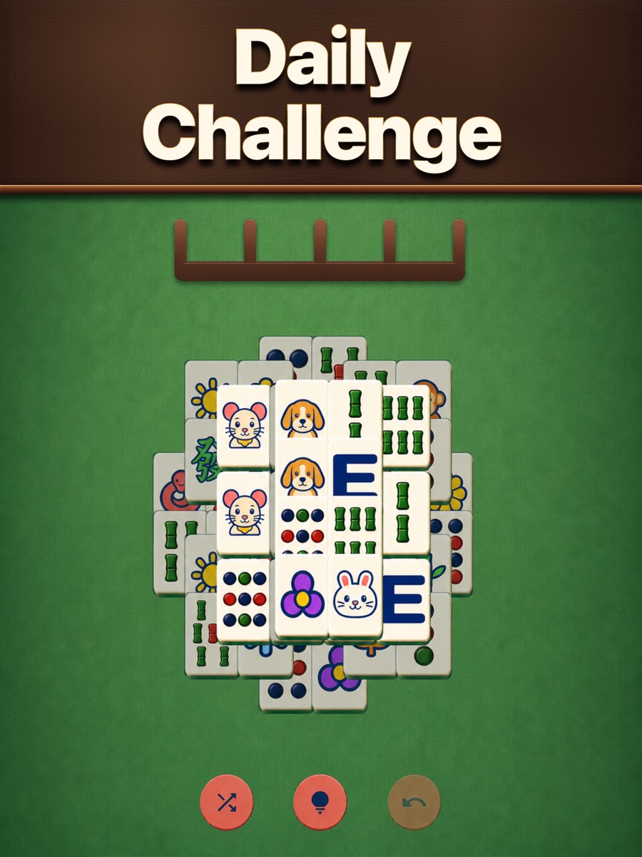 The Calm Mahjong Daily Challenge shown on an iPad