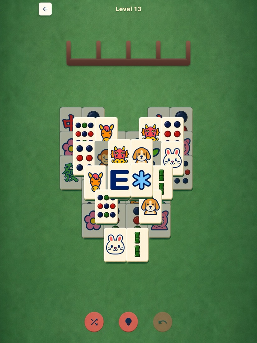 Lucky Heart Mahjong Solitaire layout in Calm Mahjong