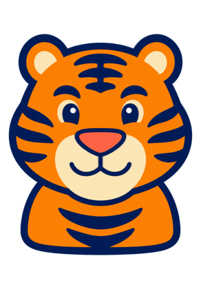 Tiger zodiac Mahjong tile face from Calm Mahjong