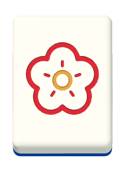 Plum flower Mahjong tile